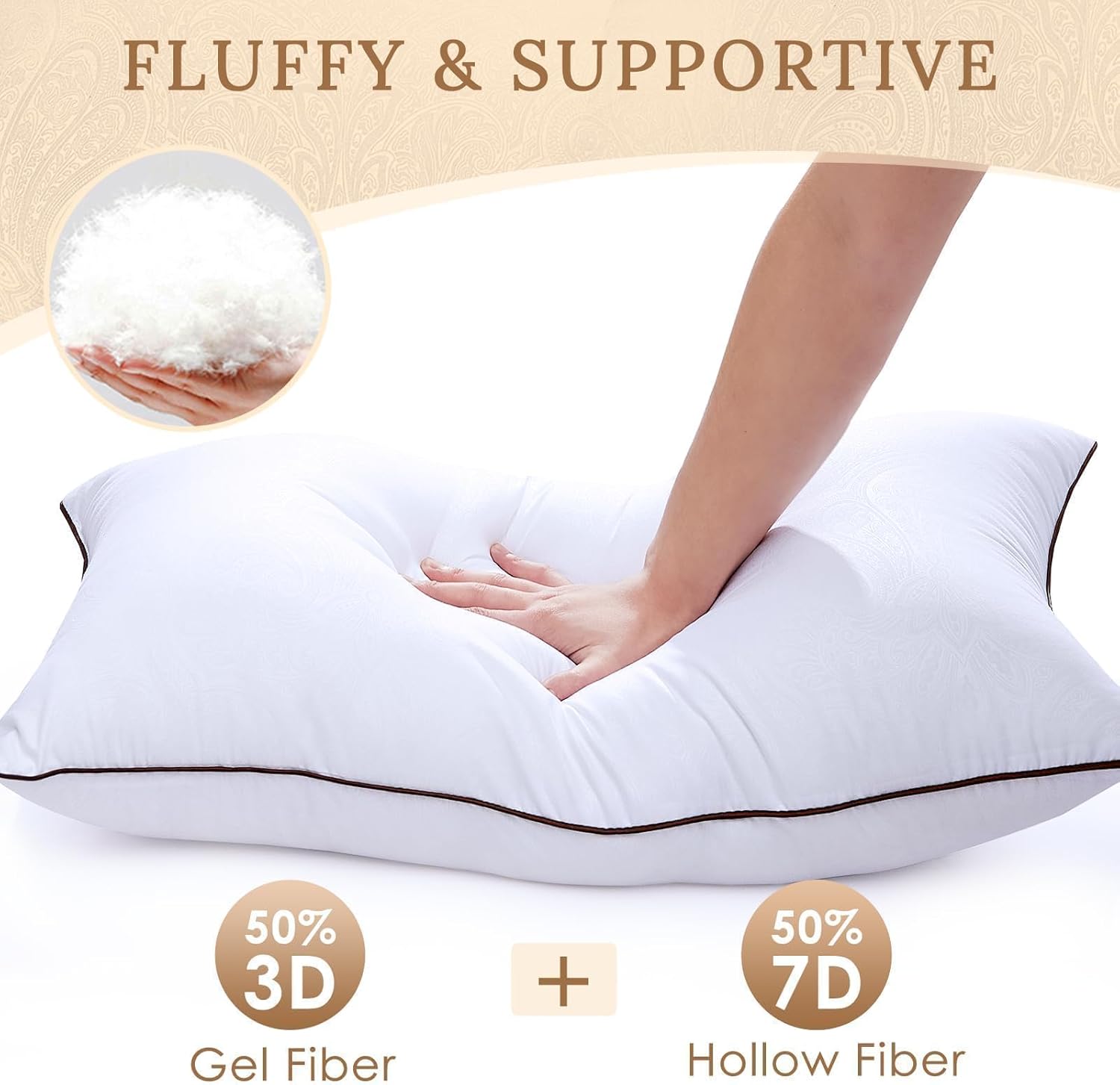 HUXMEYSON Pillows Queen Size Set of 4, Luxury Hotel Bed Pillows Set with Down Alternative Filling for Side and Back Sleepers - Image 5