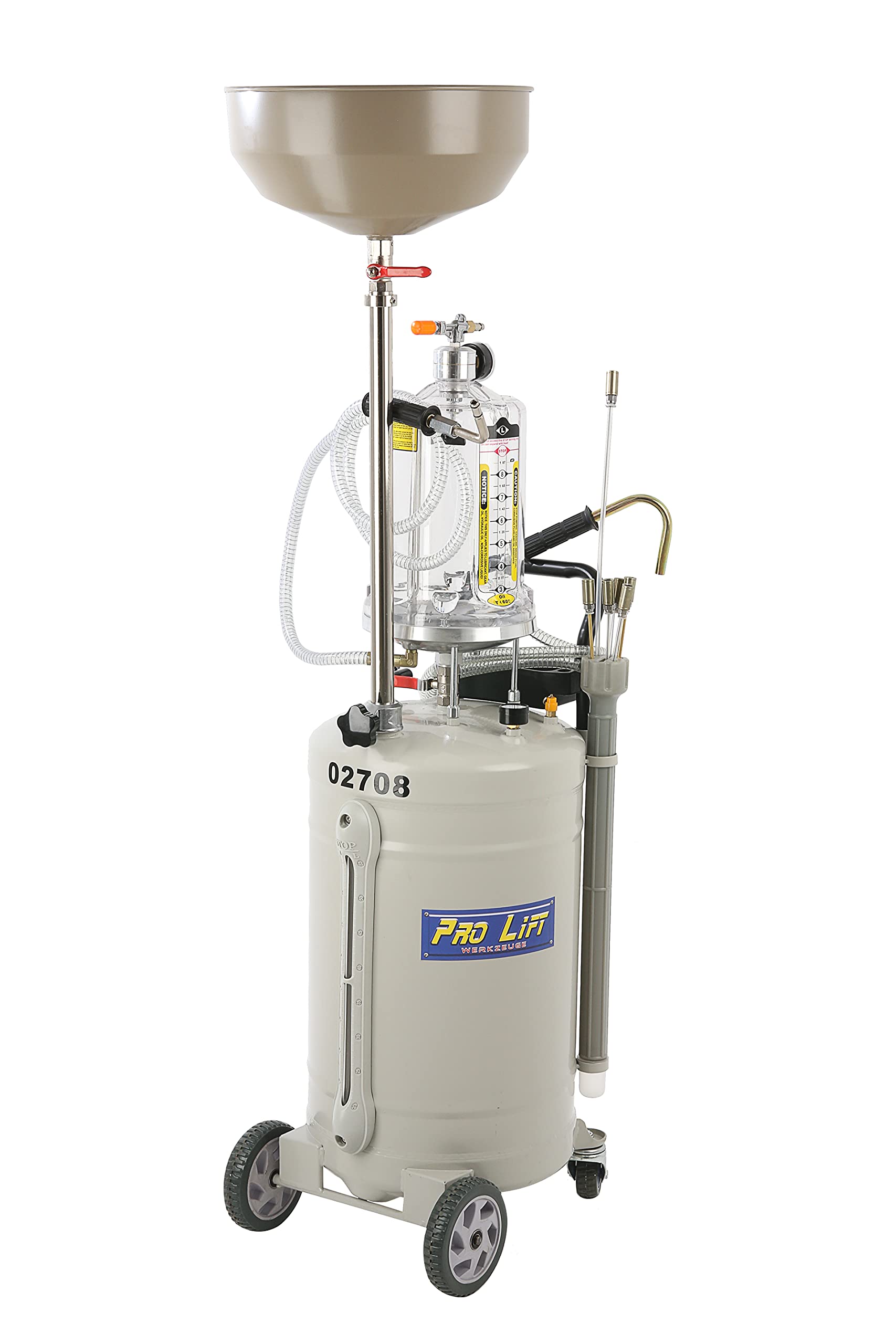 Professional-Line 2709 - Carro recogedor de aceite (6 sondas de extracción, 80 l, neumático, colector de aceite usado, mejores procedimientos 2709)