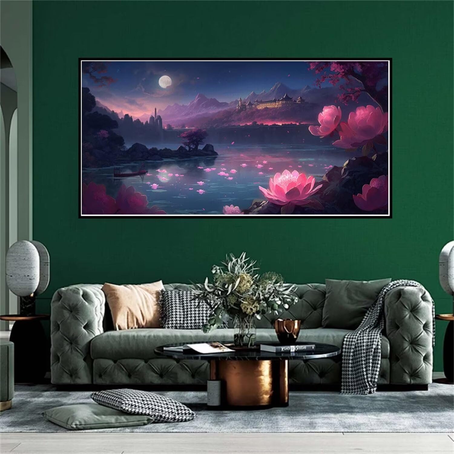 5D Diamond Painting Set, New Groß DIY Full Drill Diamant Painting Bilder, Erwachsene Kinder Diamant Malerei Vollbohrer Kit, Büro Home Wall Décor Art Craft Kits Abstrakter Mountain 60x120cm