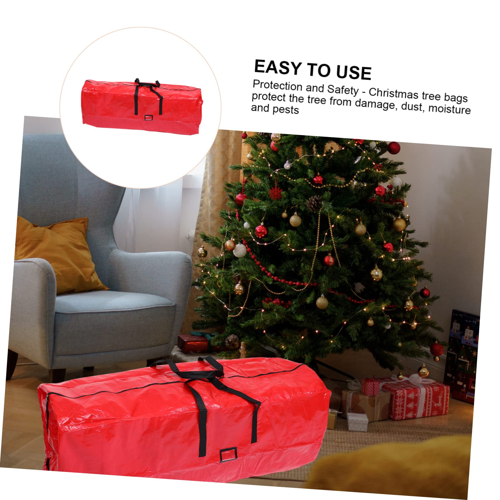 PRETYZOOM 1pc Xmas Tree Storage Bag Multi-functional Furniture Bag for Disassembled Christmas Trees Zipper Closure Protect Holiday Decorations