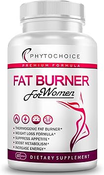 Fat Burner for Women with Raspberry Ketones, Green Tea & African Mango Best Diet Pills that Work Fast for Women, All-Natural Weight Loss Supplements Supports Metabolism & Belly Fat Burn, 60 Capsules