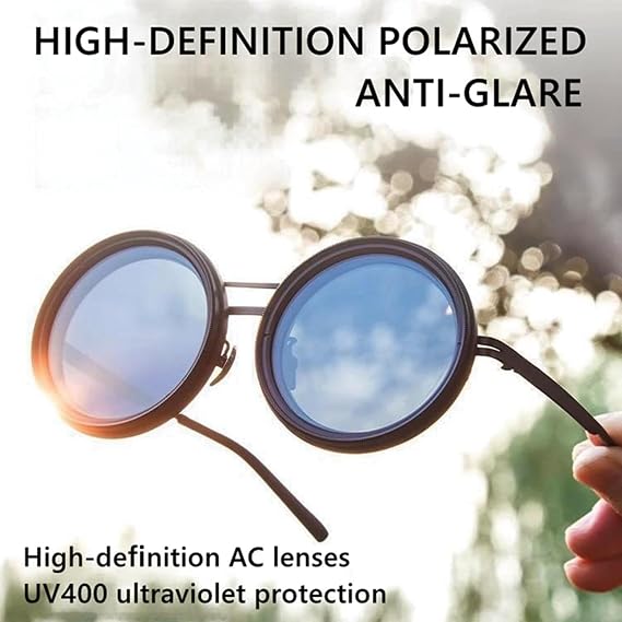 Adjustable Sunglasses,1-9 Gear Adjustable Tint Sunglasses with ND Filter Lenses, Black Polarized Round Glasses for Men and Women,UV 400 Protection for Driving, Fishing, and Travel 24 Hour Use