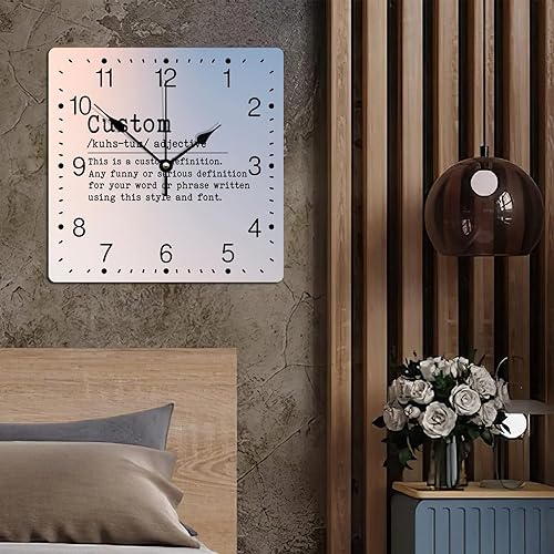 Miniatura 183 de Reloj de pared cuadrado de PVC con definición de contador, refranes motivacionales, reloj de pared grande, descripción de la palabra, 12 pulgadas
