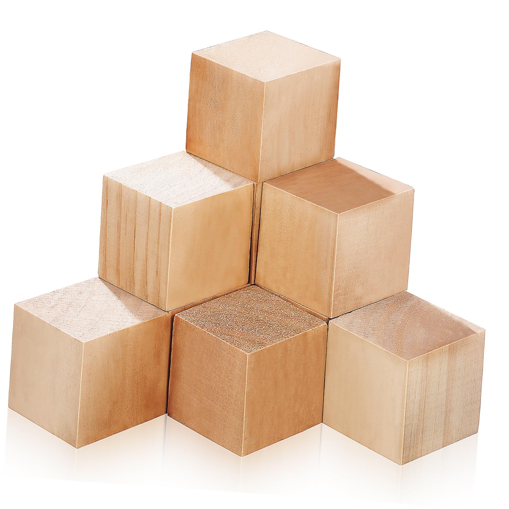 Cubos de Madera sin Terminar, 10 Piezas, para Rompecabezas y Manualidades