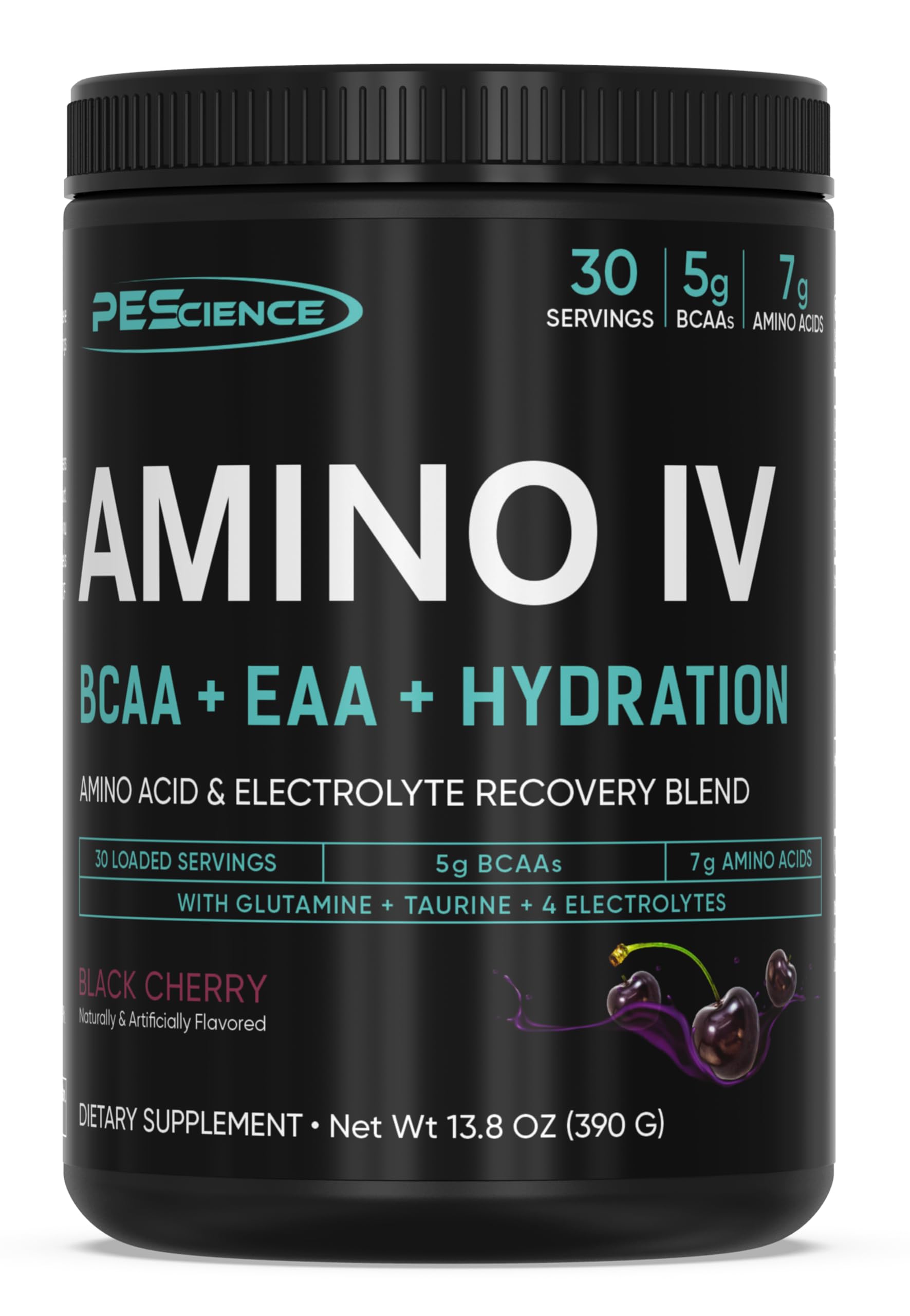 PEScience Amino IV EAA + BCAA Powder, Black Cherry, 30 Servings
