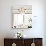 Leyden Large Frameless Bathroom Mirror for Over Sink 30" x 36", Rectangle Frameless Wall Mirror for Bathroom, Living Room, Bedroom,Vanity, Gym, Vertically and Horizontally Hanging