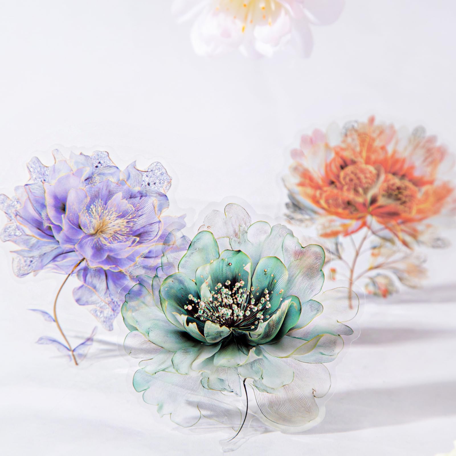 Fabrication de cartes et journal intime avec 90 autocollants floraux aquarelle vintage en PET