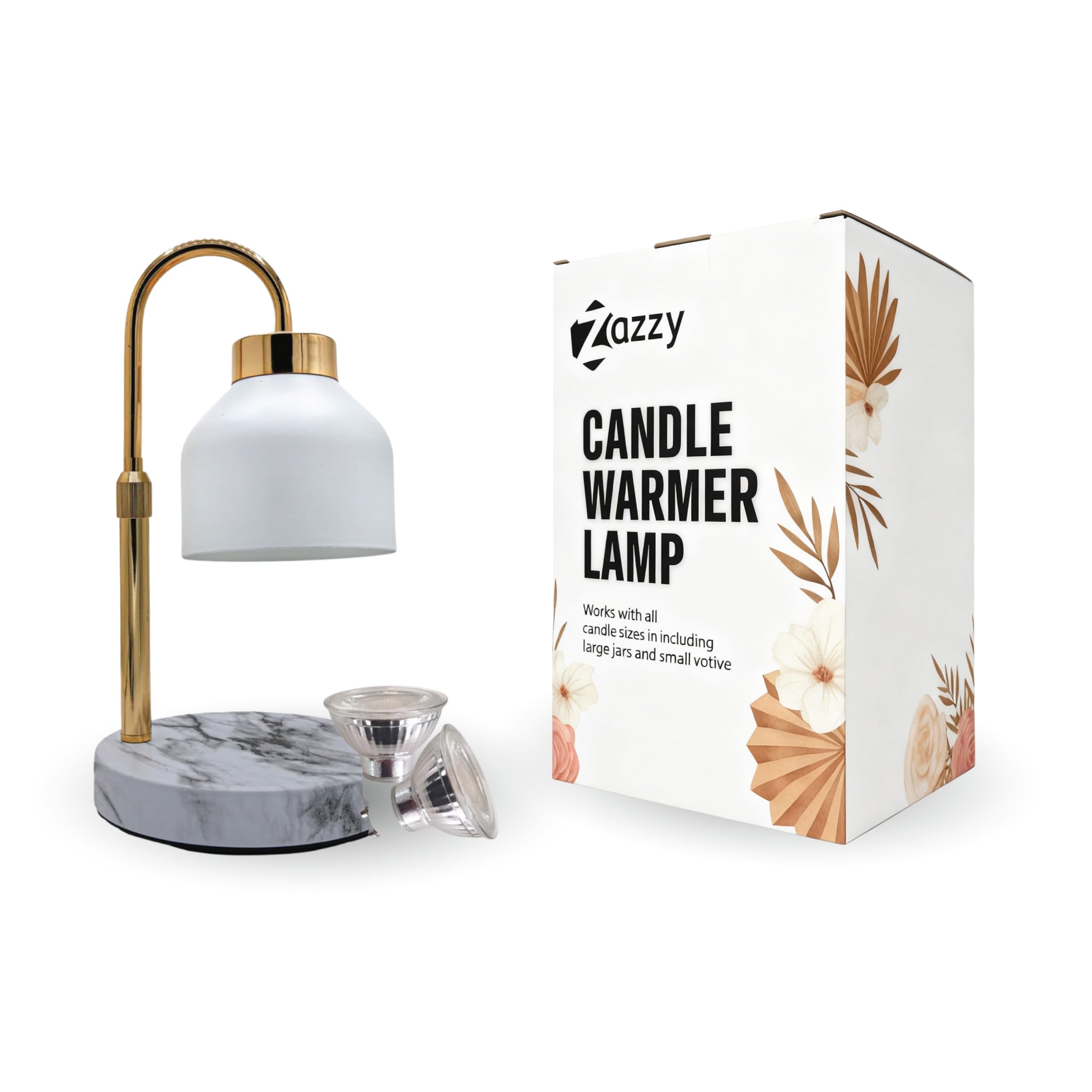 Candle Warmer Lamp with Timer & Dimmer | Adjustable Height & Brightness | Includes 2 Extra Bulbs | Wax Warmer Lamp | Christmas, Birthday & House