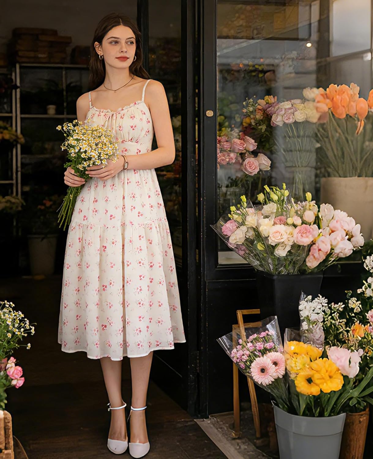 Belle Poque Floral Dress for Women Wedding Guest 2026 Spring Summer Midi Flowy Tea Party A Line Milkmaid Dresses - Image 8