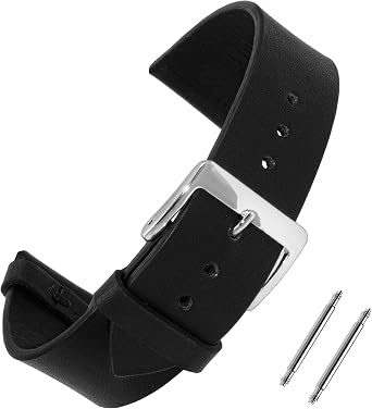 Black Genuine Leather Watch Cord Strap 18-20-22-24-26mm