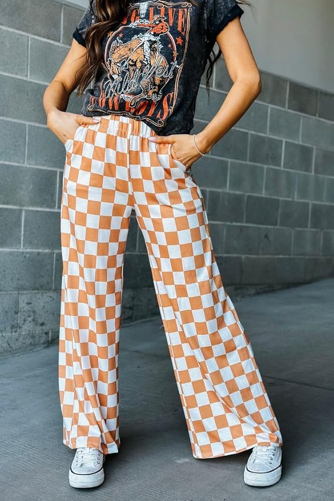 FEORJGP Womens Casual Straight Wide Leg Flare Pants High Waist