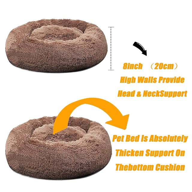 Foto 4 de 6 de Cama para perros, cama para gatos, redonda, mullida, cama para gatos, extraíble, lavable, cojín para perros