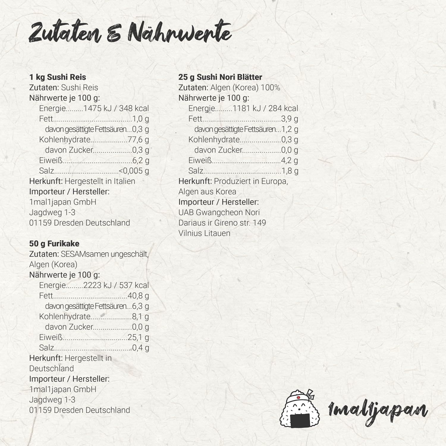 Onigiri Kochset für japanische Reisdreiecke – für 18 Reisbällchen, 5-teilige DIY Onigiri Box, inkl. 3 Rezeptideen, vegan, Geschenkidee für Anime Fan