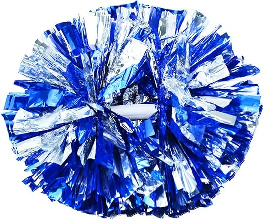 Hooshing 2/6/12PCS Cheerleading Pom Poms with Baton Handle for Team Spirit Sports Dance Cheering Kids Adults