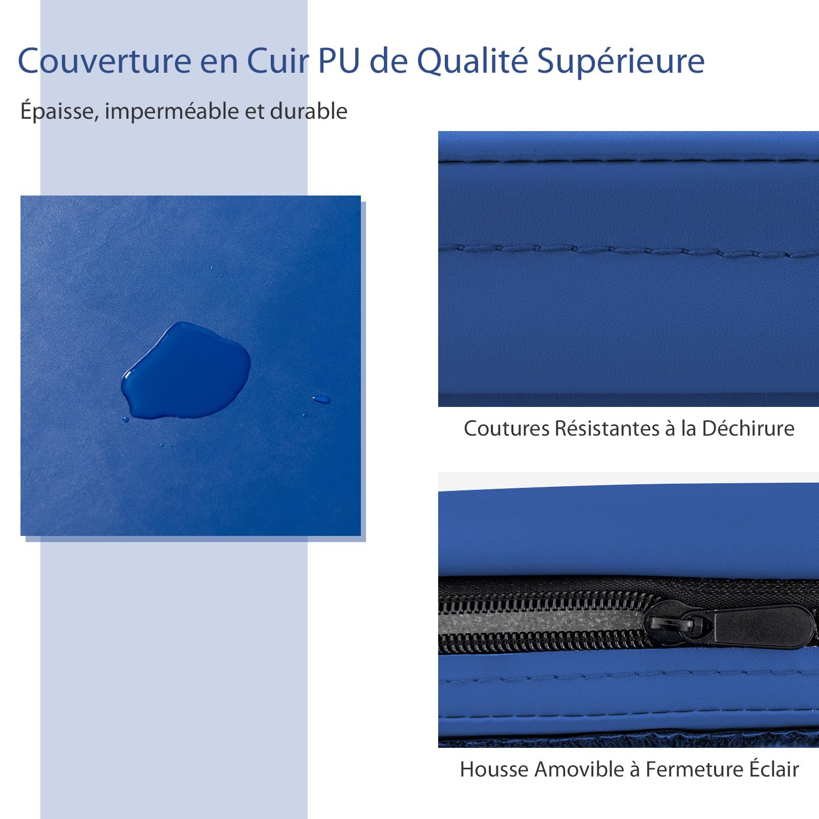 GOPLUS Tapis de Gymnastique Pliable, 5cm d"Épaisseur, 2 Plis & Poignée Transport, Matelas Gymnastique en Cuir PU avec Fermeture Auto-agrippante Magique,180 x 60 x 5cm