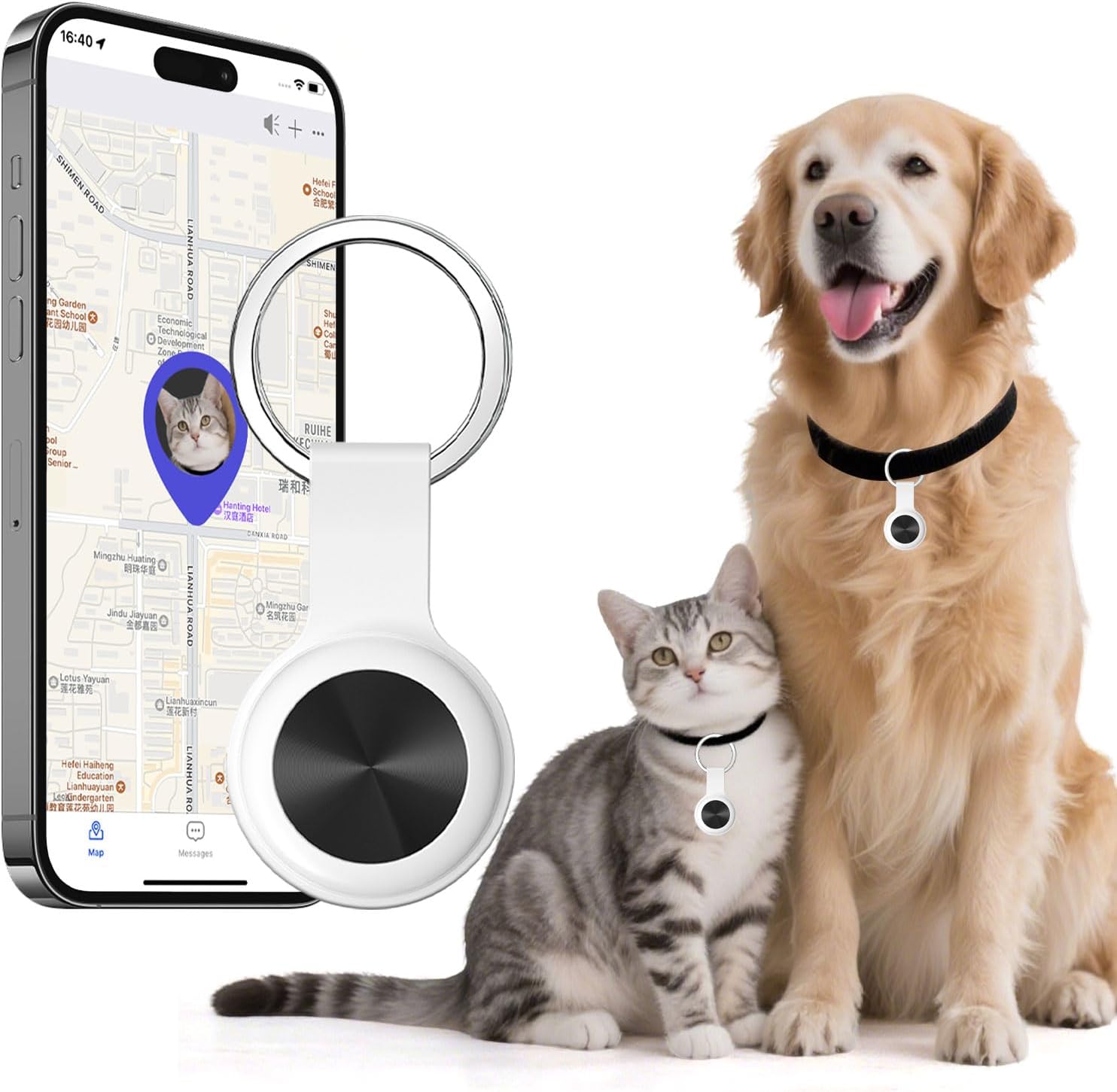 Smart GPS Tracker for Dogs|mini Easy to use Cat GPS Tracker|Real-time Positioning Smart Alarm pet Tracker|Waterproof and Drop-Proof|Extra Long Battery Life of one Year|No Subscription (Android & iOS)