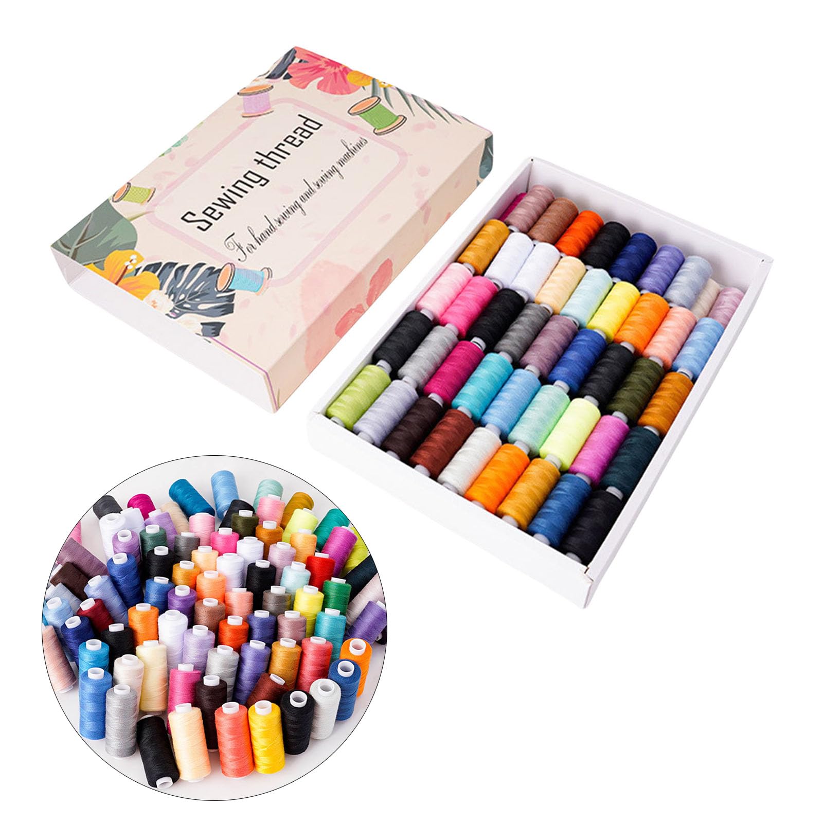 Nähgarn, 88 Spulen Polyester Nähgarn für maschinelles Handnähen, 400 Yards Spule, Polyester Stickerei