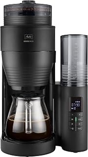 Melitta Filter Coffee Machine with Integrated Ceramic Grinder with 11 Settings, Adjustable Strength, Makes 2 to 10 Cups, Timer Function, AromaFresh II, 3.7 kg, Black, UK Plug
