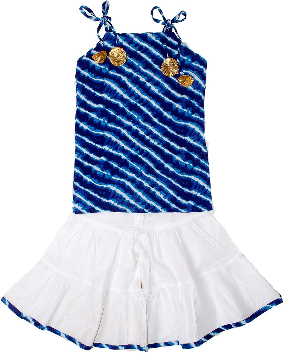 Vista 2 de Chandrakala Conjunto de ropa de fiesta para niños vestido tradicional étnico conjunto de parte inferior Kurti para bebés y niñas KG101