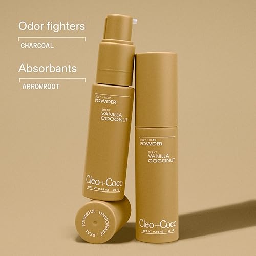 Miniatura 2 de Cleo & Coco - Champú seco natural en polvo - Para cuerpo y cabello - Para mujeres - Absorbe el olor y el sudor - Aceites esenciales y polvo de