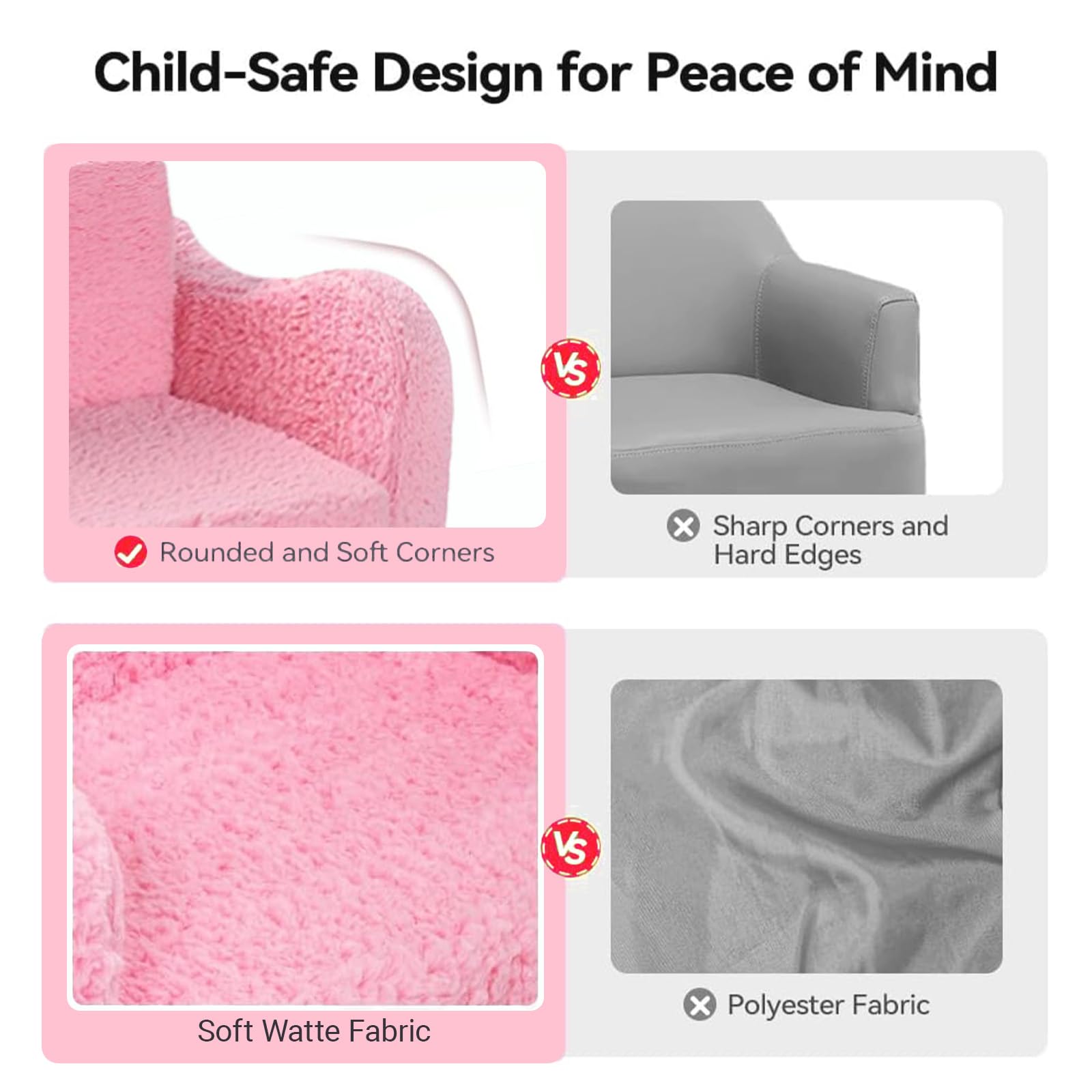 Fauteuil Enfant Convertible en Canapé-lit 2-en-1Parfait pour Jouer et Dormir avec Matelas Amovible, Coussin et Pouf Léger et Facile à Plier pour Filles et Garçons Fauteuil