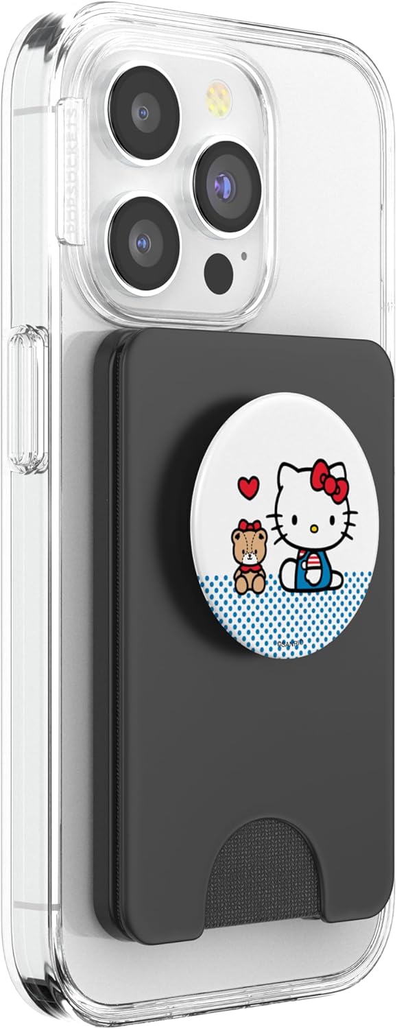 Hello Kitty Cute Teddy Bear Heart PopSockets PopWallet for MagSafe