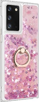 Microsonic Samsung Galaxy Note 20 için Kılıf Glitter Liquid Holder Pembe [Galaxy Note 20 ile Uyumlu Kılıf - Pembe]