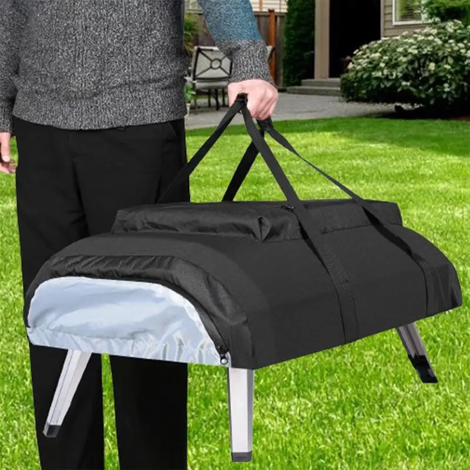 Funda Barbacoa Eexterior Impermeable Funda for Horno de Pizza, portátil, de Tela Oxford, Impermeable, a Prueba de Polvo, Accesorios de Cocina y Barbacoa