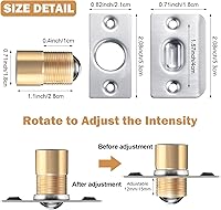 Vista 2 de Paquete de 16 unidades de accesorios de captura de bola para puerta de armario, cierre de bola ajustable con pestillo de acero inoxidable (plateado)