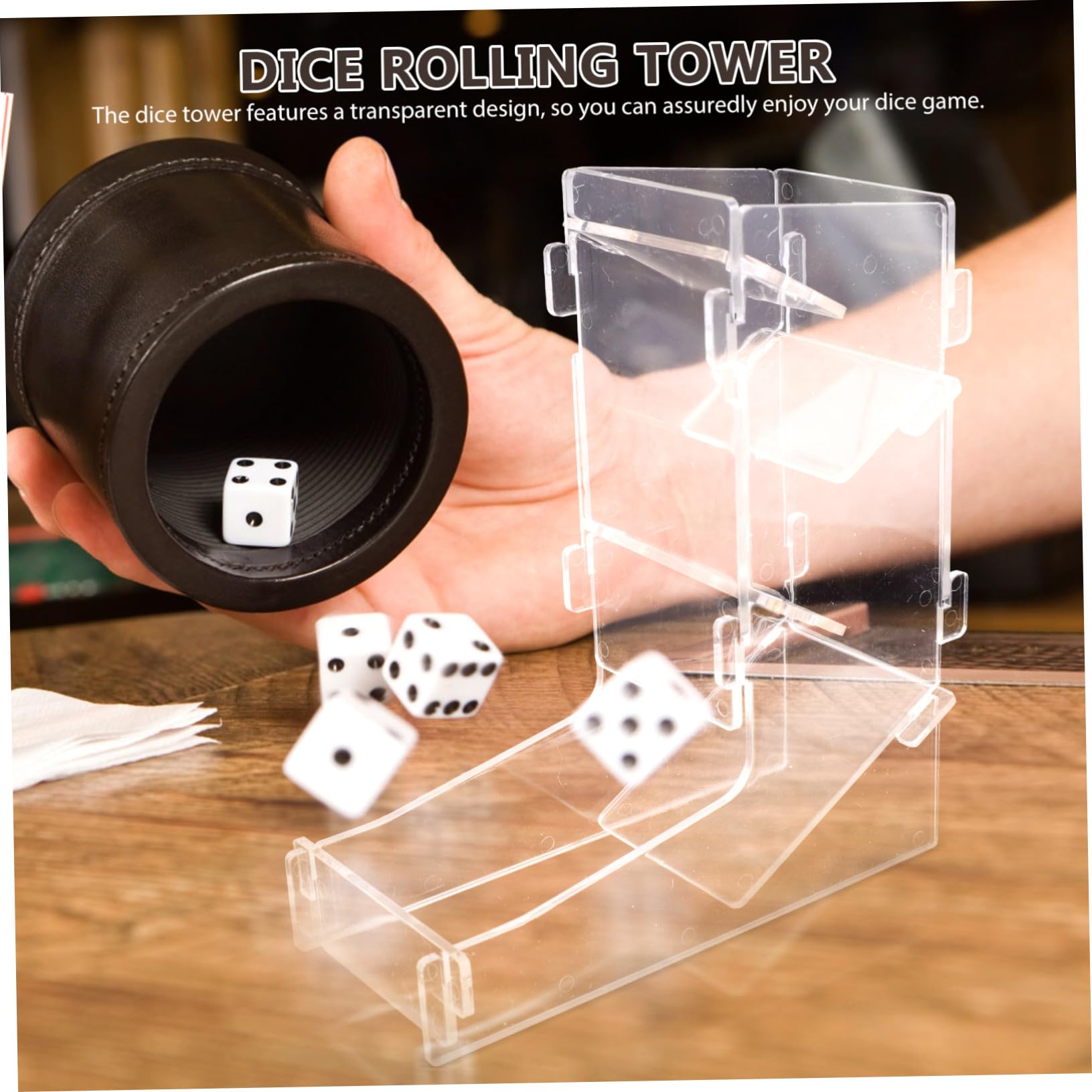 Tour de Dés Portable en Acrylique Léger pour Jeux de Rôle sur Plateau, Distributeur de Tour de Jeu Compact pour Voyages