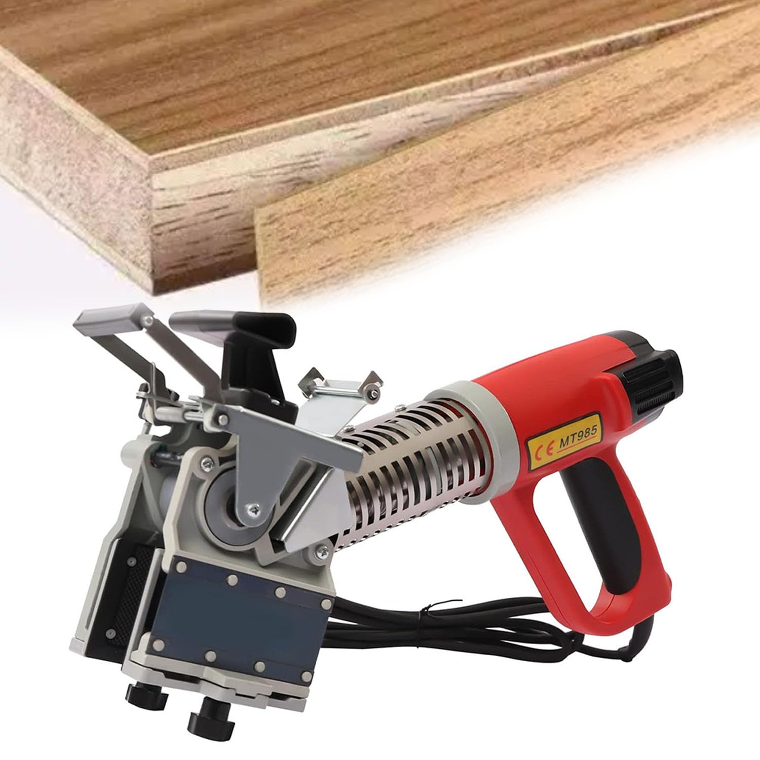 BOOZXCV Portable Edge Banding Machine, 2000W Manual Curve & Straight Edge Bander with Accurate Cutting, Efficient Heat Dissipation for Professional Woodworking