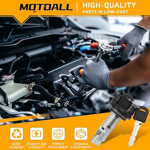 Miniatura 2 de MOTOALL Cilindro de bloqueo del interruptor de la llave de encendido para Chevy GMC C K Pickup 95 96 97