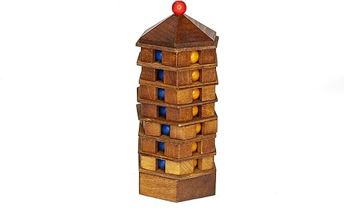Miniatura 4 de Project Genius Rompecabezas de madera 3D de pagoda china, laberinto mecánico, regalo para niños de 8 años, adolescentes y adultos, serie True Genius