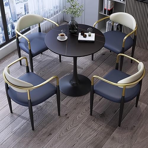 Miniatura 12 de YVYKFZD Juego de mesa de comedor de cocina de 5 piezas, juego de mesa y silla de oficina, sala de recepción, mesa de centro redonda