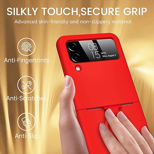 Miniatura 5 de Funda de silicona compatible con Samsung Galaxy Z Flip 4, antiarañazos, para Z Flip 4, soporta carga inalámbrica, delgada y agradable a la piel,
