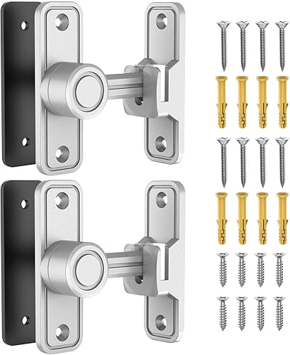 Cerradura de puerta corrediza de granero, cerraduras de 90 grados para puertas de granero, pestillos de puerta abatible para granero, jardín, baño,
