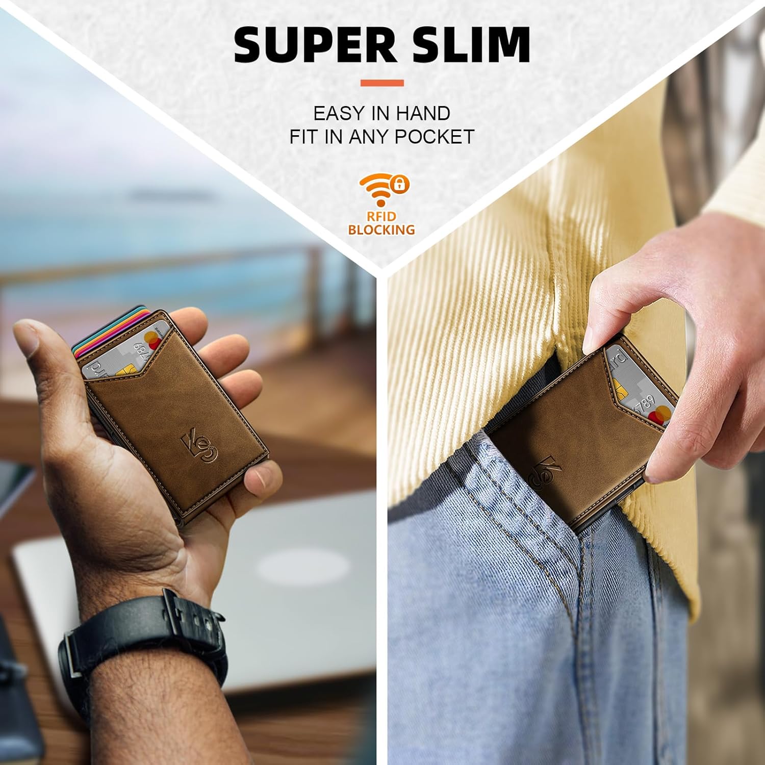 KEMISANT Men Wallet- Slim Wallet Money Clip For Gift Men in Front Pocket 12Cards-Metal Case with Magnetic Flip - Image 7