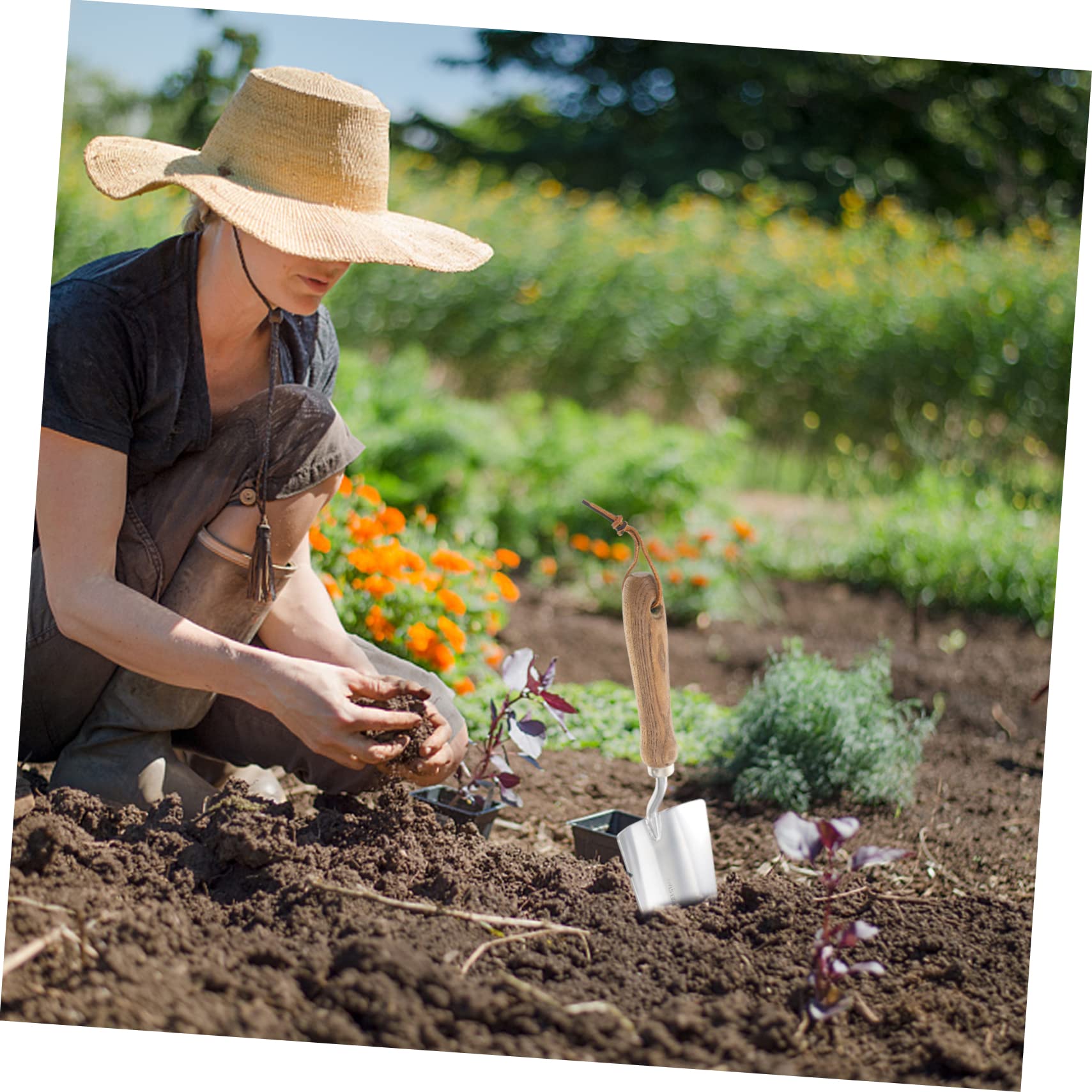 UPKOCH 2 Stück Gartengeräte Gartenhandgeräte Pflanz Und Unkrautwerkzeug Gartengeräte Grabschaufeln Kelle Handsichel Gartenwerkzeug Gartenspaten Bodenlockerungsspaten Edelstahl