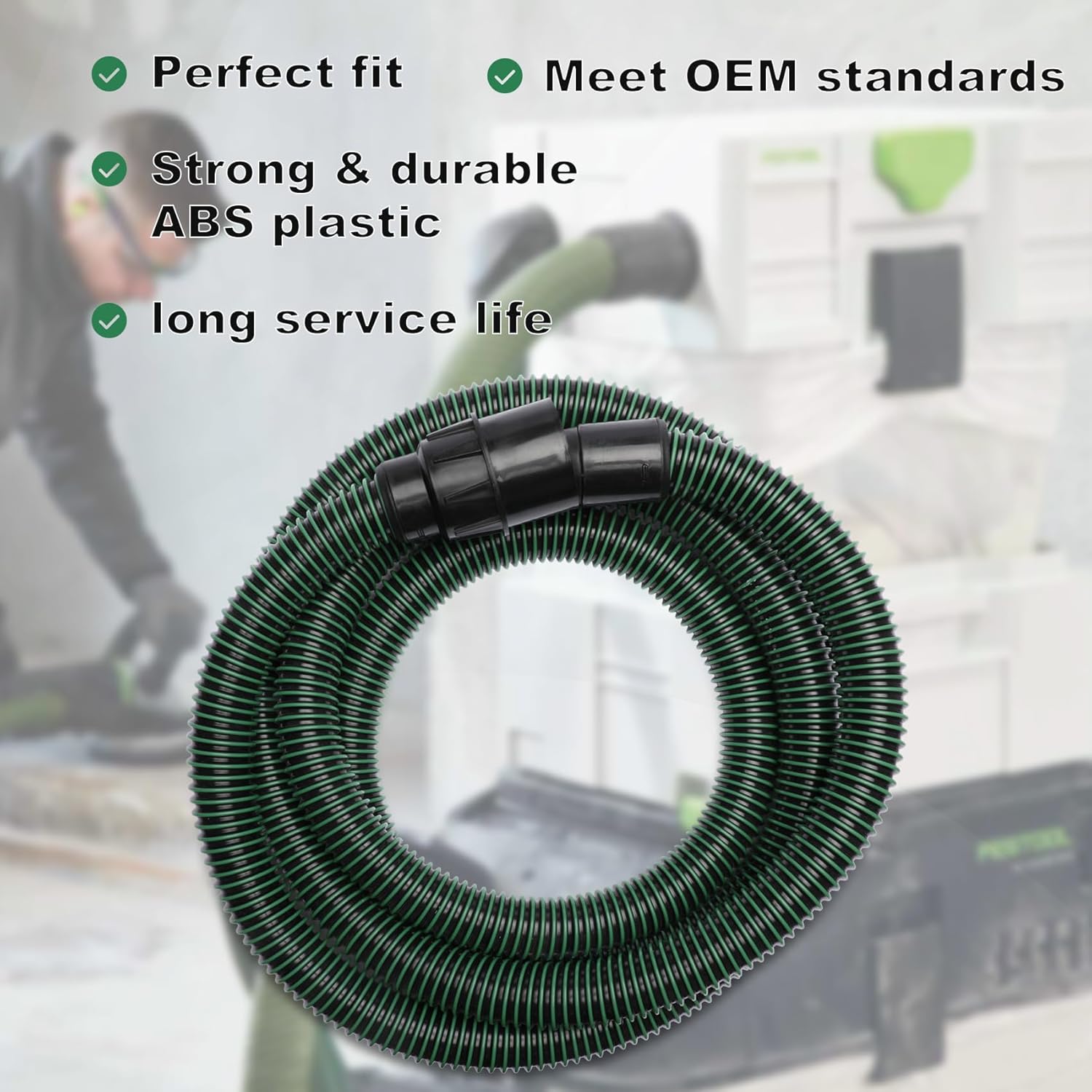 Dust Extractor Hose for Festool Vacuum Suction Hose D27/32x3,5m, Compatible with Festool CT 26/36/48 CT 15/25 CT MINI and CT MIDI from 2019 onwards Dust Extractor vacuum hose sander 2 Year Warranty