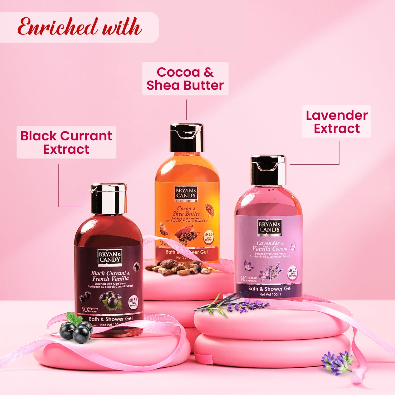 Bryan & Candy Luxurious Bliss Essential Shower Gel Combo Kit Gift Set For Women And Men | Ph5.5 Skin Friendly, Fresh Fragrances | 1