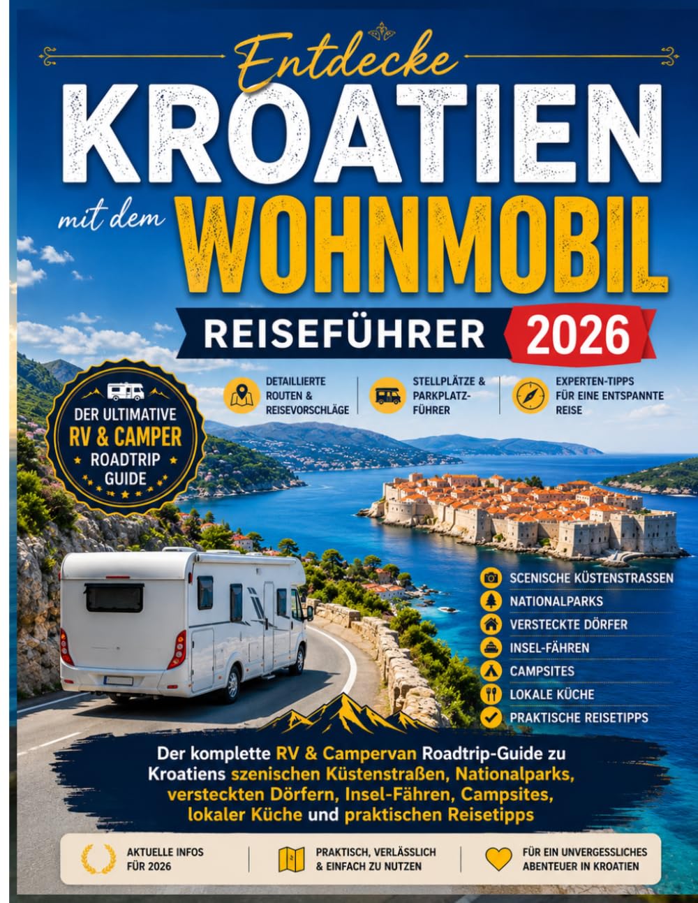 Kroatien-Reiseführer für Wohnmobilreisende 2026: Der komplette Reiseführer für Wohnmobile und Campervans: Kroatiens malerische Küstenstraßen, ... Campingplätze, lokale Küche und praktische