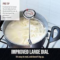 Vista 6 de Termómetro de caramelo con clip para olla, termómetro de aceite para freír y hacer velas, color amarillo