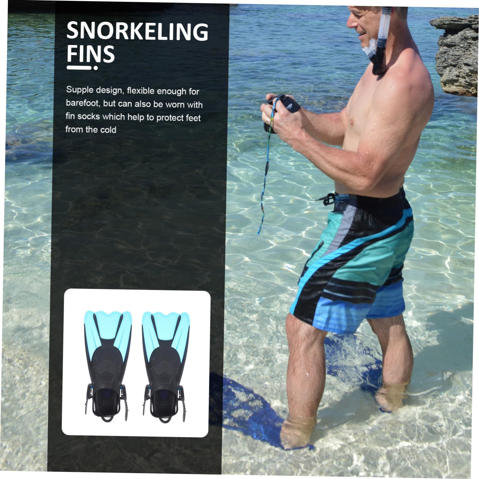 TOYANDONA 2piezas Aletas de Esnórquel de Talón Abierto para Entrenamiento de Natación y Buceo Aletas de Buceo para Uso Piscina y Mar