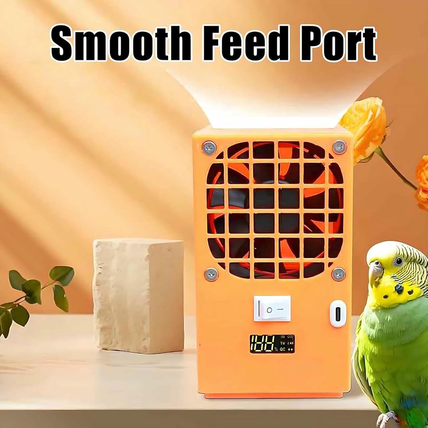 Bird Feed Blown Shell Splitter, Household Grain Cleaning Machine, Bird Food Blowing Machine, with Double Drawer, Digital Display, for Millet, Miscellaneous Grains