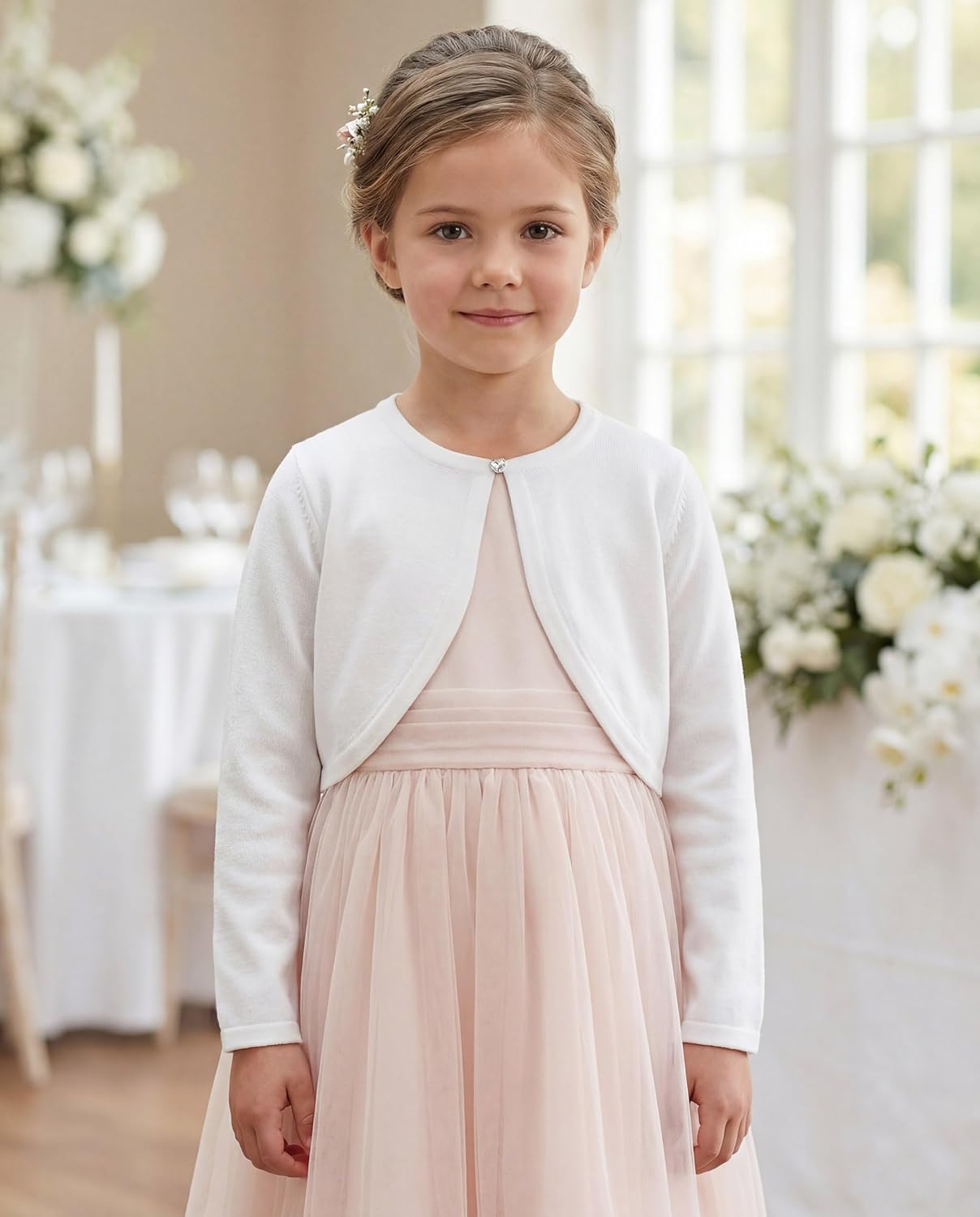 BOLEROSE Girls Long Sleeve Cardigan Childrens Kids Bolero Shrug - Image 7