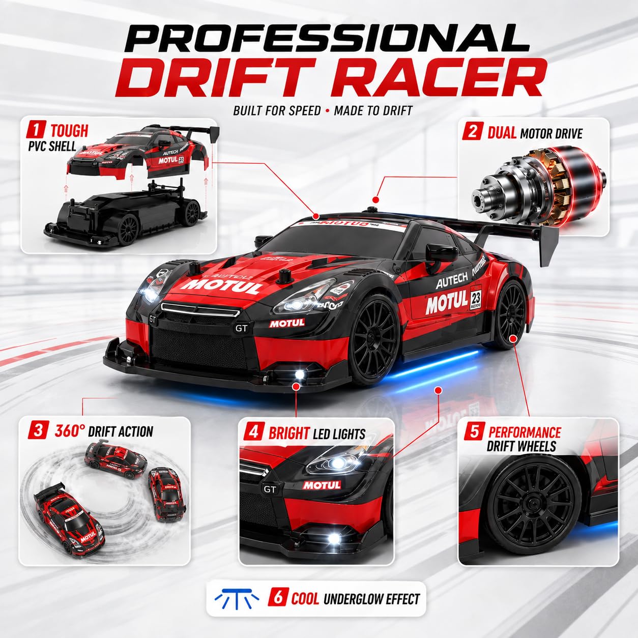 FLYTEK 4x4 RC Drift Car - Remote Control Racing -6