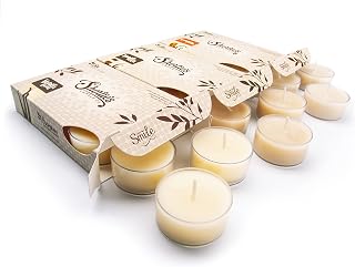 Shortie's Candle Company Vanilla Premium Tealight Candles Variety 3 Pack (18 Highly Scented Tea Lights) - Vanilla Bean, Cinnamon Vanilla, Vanilla Maple - Made with Natural Fragrance Oils - Collection