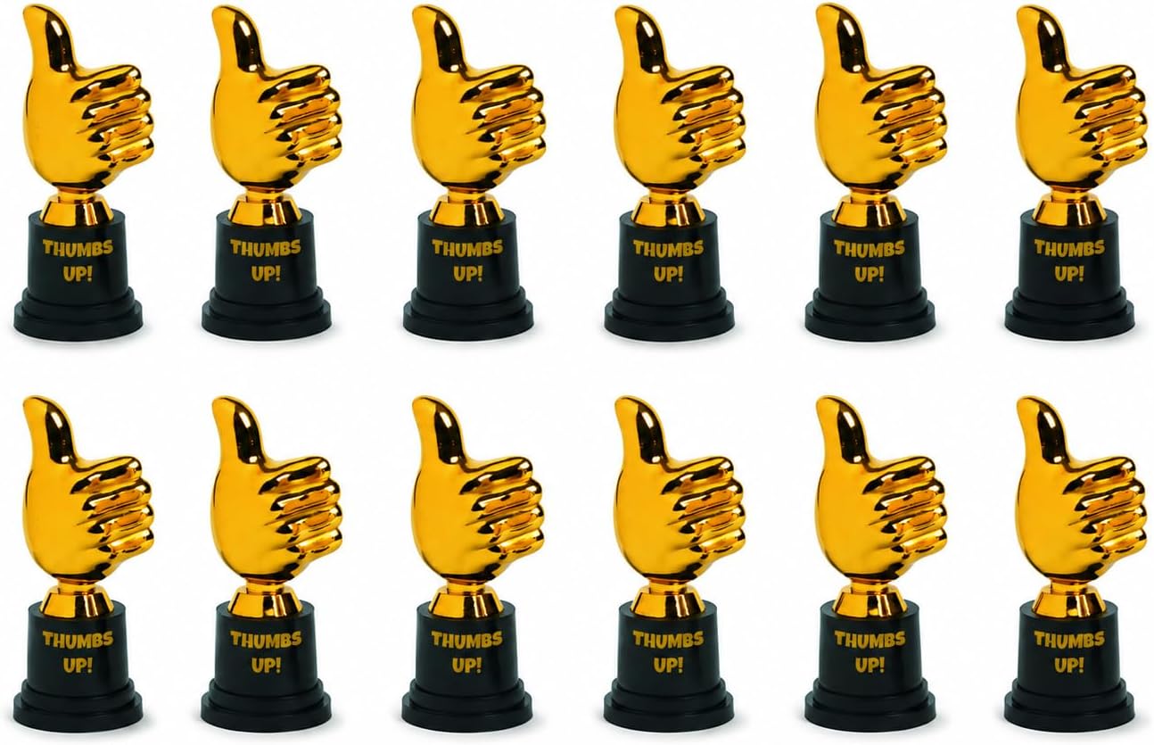 Fun Express Thumbs Up Trophies for Good Job Award, Set of 12