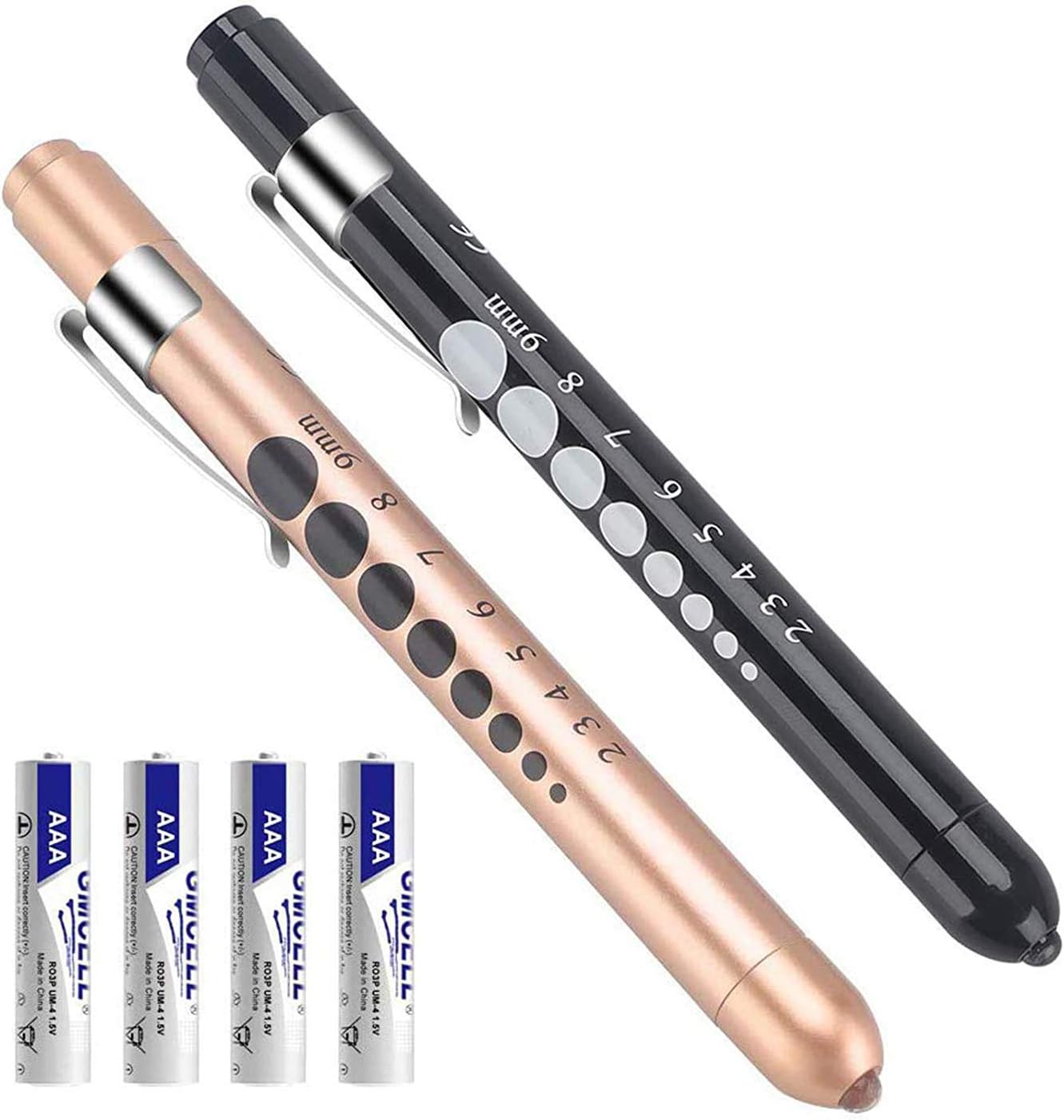 CAVN Pen Light with Pupil Gauge Penlight for Nurses Doctors, Reusable