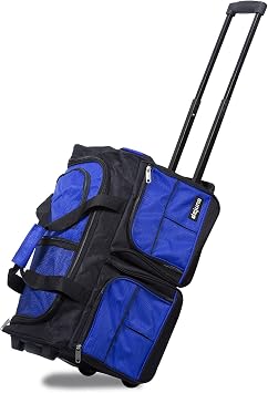 Dejuno 20-inch Carry-on Rolling Duffle Bag - Blue